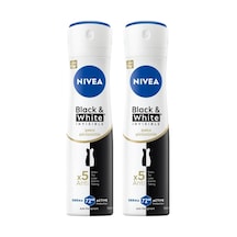 Kadın Sprey Deodorant Black&white Invisible İpeksi Pürüzsüzlük,48saat Koruma 150mlx2