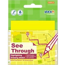 Hopax Stıckn Yapışkanlı Not Kağıdı Yarı Saydam 50 Yp 76x76 Neon Sarı 21709