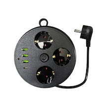Çoklu Priz 3 Priz 3 Usb 1 Type C Uzun Kablo Model: Uczzzsargılıakımkoruma3395-2 0