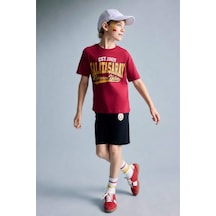 Defacto Galatasaray Kısa Kollu Pijama Üstü Şort Pijama Alt 2li Pijama Takımı Erkek Çocuk H7340a826hsrd119 Kırmızı-rd119