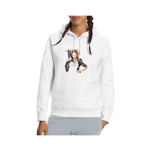 Beyonce Dream Baskılı Beyaz Kadın Kapşonlu Sweatshirt