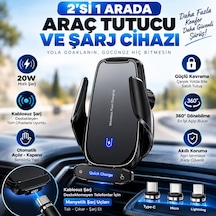 Schitec 20w Sensörlü Araç İçi Kablosuz Hızlı Şarj Aleti Ve Telefon Tutucu