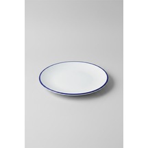 6'lı Valencia Servis Tabağı 25cm Rim Lacivert Rinart Krem