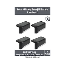 Premium Su Geçirmez Solar Güneş Enerjili Şarj Edilen Köşebent Merdiven Veranda Bahçe 4'lü Led Set