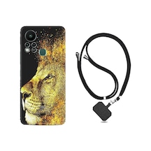 Infinix Hot 11S Kılıf İpli Boyun Askılı Desenli Silikon Leon 1323