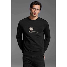 Marilyn Manson 2017 Music Baskılı Siyah Erkek Örme Sweatshirt