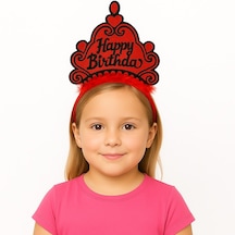 Kırmızı Happy Birthday Prenses Tacı Doğum Günü Taç Aksesuarı 5691 "