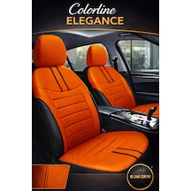 Kia Sportage 2010 Ve Sonrası Uyumlu Colorline Elegance Deri Turuncu Siyah Koltuk Kılıfı