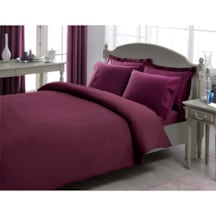 Taç Premium Basic Stripe King Size Çk Nevresim Takımı Mürdüm