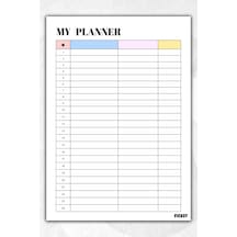 Zamansız Çok Amaçlı Günlük Haftalık Aylık Planlayıcı - A4 Ebat Yapılacaklar - 30 Yaprak - Planner - 1342 Çok Renkli