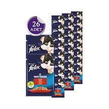 Felix Kuzu Etli Yetişkin Kedi Pouch Mama 85 Gr 26 Adet