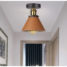 Rsylight Rys Retro Metal Tavan Plofyoner Turuncu Dekotatif Rustik Avize Çap:17 Cm Turuncu