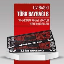 Türk Bayrağı 8 Plakalık, 2 Adet Premium Uv Baskı, Plakalıkhane