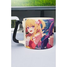 Oshi No Ko Anime Baskılı Seramik Lüks Kupa 1 Adet Özel Siyah Kulp Dalga Kulp V5d Çok Renkli