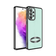 İletişim A73 İle Uyumlu Kapak İle Uyumlu Yanları Renkli Lens Korumalı Logo Gösteren Luxury Silikon Kılıf - Siyah Sku: Zeusb0c89fsc9k