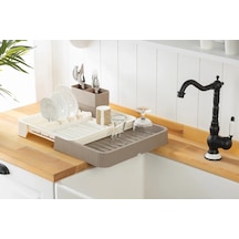 Sürgülü Bulaşıklık Plastik 32.5cm X 35.5cm - 51.5 X 35.5cm - Gri Renk 5468 Çok Renkli