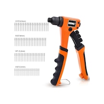 Willowhaven Goxawee 80 Adet Perçinli Turuncu Metal Mandrenli Tek Elle Perçin Tabancası Kiti