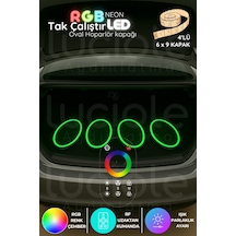 4 Lü 6x9 İnç Oval Rgb Neon Hoparlör Kapağı Rf Kumandalı Renkli Işık Efektli Modifiye Set