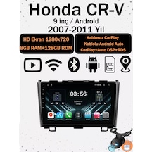 Honda Cr-v 2007-2011 Uyumlu 9 İnç Android Multimedya Ekran 8gb Ram 128gb Hafıza Kablosuz Carplay Android Auto 9"
