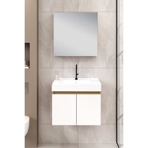 %100 Mdf 65 Cm Saura Banyo Dolabı Beyaz