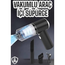 Techmrt Üflemeli Güçlü Vakumlu Ev Ofis Araç Süpürgesi El Süpürgesi Şarjlı Çok Renkli