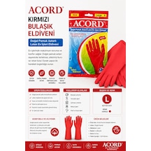 Acord Kırmızı Bulaşık Eldiveni L Beden
