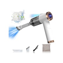 Geeroyoo Q8 El Tipi Süpürge 9000pa Güçlü Emme 120w 90 Katlanabilir Led Işıklı Kablosuz Araç/ev İkili Kullanım 4000mah Pil 120ml Kabin Beyaz