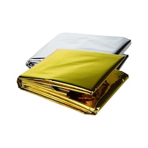 Güncelçarşı 2 Adet Soğuk Ve Sıcak Tutan Çift Taraflı Acil Durum Battaniyesi 130cm X 210cm