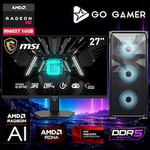 Go Gamer E647DF i7-14700KF 32 GB 1 TB SSD RX9060XT 16 GB 27" Free Dos Oem Paket Masaüstü Oyuncu Bilgisayarı