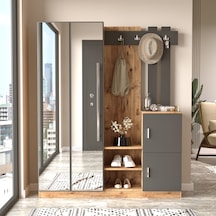 Robin Home Sofia Aynalı Vestiyer Portmanto Ayakkabılık Antrasit