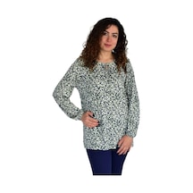 Kadın Ebruli Desen Baskılı Viscon Bluz Bgl-st04286 Haki