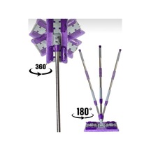 Büro Ev Ofis Yazlık Hijyeni İçin 4 Mandal Yedek Bezli Uzayan Cam Yer Tavan Silme Mop Seti