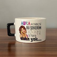 Aura Meselesi Bu Şekerim Baskılı Siyah Kulplu C Fincan
