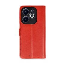 Newface - 244 - İnfinix Hot 40 Kılıf Trend S Plus Kapaklı Kılıf - Csmo-tex - - Kırmızı
