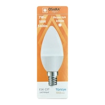 1 Adet Osaka 7w 50w Beyaz Işık 6500k E14 Duylu İnce Duy Led Mum Ampul