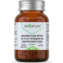 Venatura Magnezyum Sitrat ve P-5-P(Vitamin B6) Takviye Edici Gıda 200 mg 60 Tablet