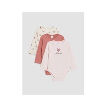 Lc Waikiki Alıta Cıty Farkıyla Lcw Baby Ekru Ribana Baskılı Kız Bebek Çıtçıtlı Body Ekru - 930970862 Ekru