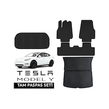 Tesla Model Y Premium Full Takım Eva Paspas Seti & Ön Ve Arka Bagaj & Metal Topukluk 6 Lı Tam Set