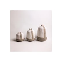 Set Terra Cotta Vazolar Altın - Beyaz