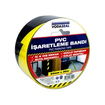 Vodaseal Sarı Siyah Uyarı İkaz Pvc İşaretleme Bandı - 50 Mm X 30 Mt.