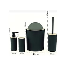 Quardi Banyo Seti Modern Çizgili - 7 L Kova 4 Parça Banyo Çöp Kovası Ve Aksesuar Seti Beyaz