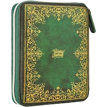Victoria's Journals Zipper Folder Organizer Defter A6 Çizgili Koyu Yeşil