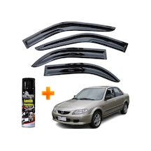 Mazda 323 Bj Kasa Mügen Cam Rüzgarlığı Sedan 1999-2003 Arası 4 Lü Takım +500ml Lastik Parlatıcı