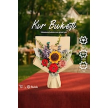 Ahşap Kır Buketi 3d Puzzle Ahşap Minyatür Maket Kiti Dıy Kendin Yap