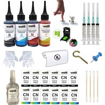 12 Adet Etiketli Canon E414 E474 E484 E404 Uyumlu Kartuş Dolum Seti 4x100 Ml