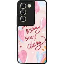 Vivo V30 Lite Pembe Motto Tasarımlı Glossy Telefon Kılıfı Çok Renkli