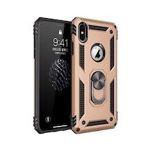 Newface - 905 - Apple iPhone Uyumlu Xs Max Kılıf Sofya Yüzüklü Silikon Kapak - Aconcept - - Gold