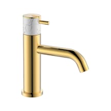 Fa-4012m Parlak Altın & Mermer Lavabo Bataryası Altın
