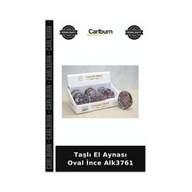 Özel Üretim Şık Makyaj Aksesuar Dekoratif Taşlı El Aynası Oval İnce Alk3761
