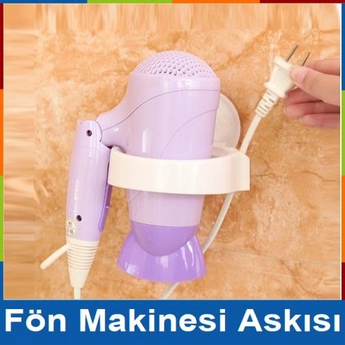 Plastik Saç Kurutma Makinesi Askısı Beyaz Diğer